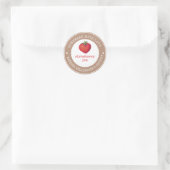 kraft Homemade with Love | Aardbeienjam-etiket Ronde Sticker (Tas)
