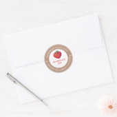 kraft Homemade with Love | Aardbeienjam-etiket Ronde Sticker (Envelop)