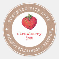 kraft Homemade with Love | Aardbeienjam-etiket