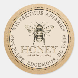 Kraft Honey Jar  bee Label
