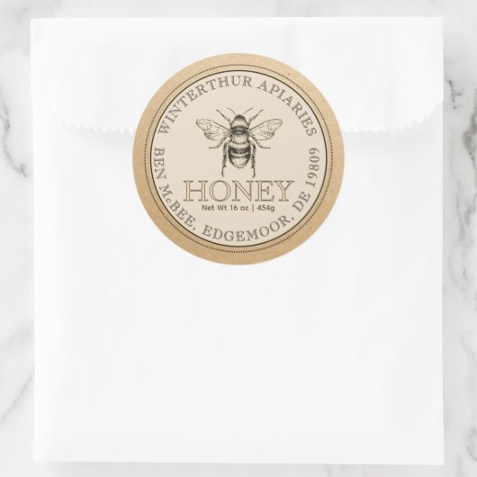 Kraft Honey Jar  bee Label (Tas)