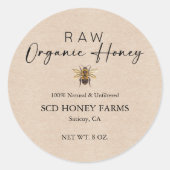 Kraft Honey Jar Labels | Custom Honey Labels (Voorkant)