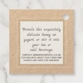 Kraft Honey Jar Neck label met  bijen (Achterkant)