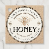 Kraft Honey Jar Neck label met  bijen (Voorkant)