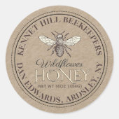 Kraft Honey Label French Bee with Dotted Border (Voorkant)