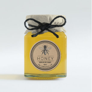 Kraft Honey-label   Honing-Logo Ronde Sticker