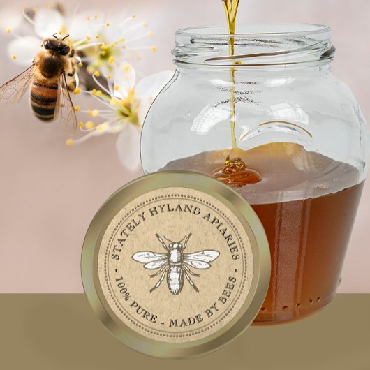 Kraft  Honey Label met Heraldic Bee