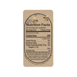 Kraft Honey Nutrition Fact Bijenkam Baby Waarschuw Etiket
