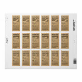 Kraft Honey Nutrition Facts Address Label (Full Sheet)