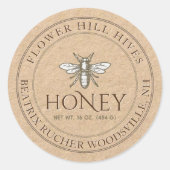Kraft Honey White Bee Label (Voorkant)