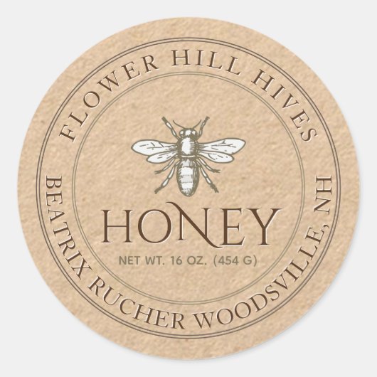 Kraft Honey White Bee Label (Voorkant)