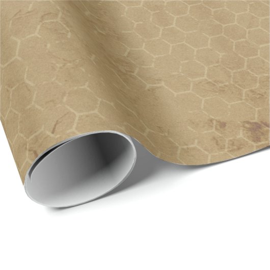 Kraft Honeycomb Distress Grunge Honeybee  Cadeaupapier (Rol Hoek)