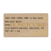 Kraft Honeycomb Label Gold Honey (Voorkant)
