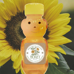 Kraft Honing Beer Label Zonnebloem en Bijen