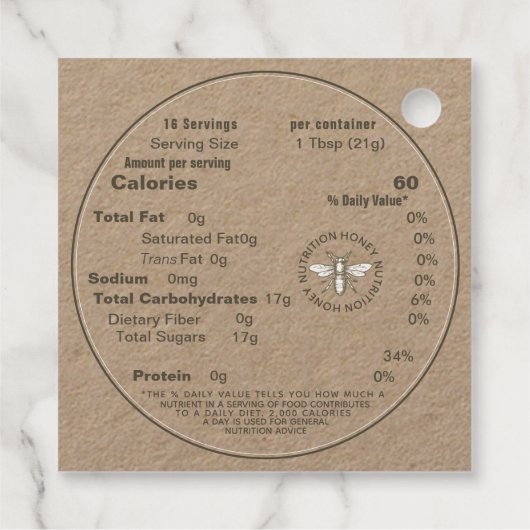 Kraft Honing EN Voeding Feiten Queen Bee Labels (Achterkant)