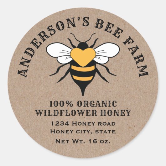 Kraft  honingpot ronde sticker (Voorkant)