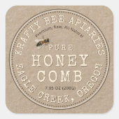 Kraft Honingraat met Bee Rustic Label (Voorkant)