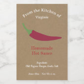 Kraft Hot Sauce Label Sticker - Chili Pepper (Enkel label)