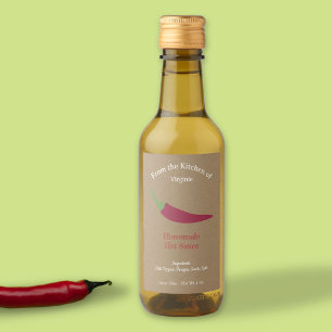 Kraft Hot Sauce Label Sticker - Chili Pepper