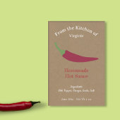 Kraft Hot Sauce Label Sticker - Chili Pepper