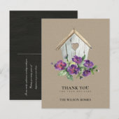 KRAFT HOUTEN BLOEMEN VOGELHUIS MAKELAAR BEDANKT AANKONDIGINGSKAART (Voorkant / Achterkant)