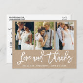 Kraft Huwelijksliefde Bedankt Borstel Schrift 3 Fo Briefkaart (Voorkant / Achterkant)