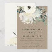 KRAFT IVORY WHITE FLORA WATERVERF COUPLY SHOWER KAART (Voorkant / Achterkant)