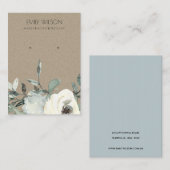 KRAFT IVORY WHITE FLORAL BUNCH EARRING DISPLAY VISITEKAARTJE (Voorkant / Achterkant)