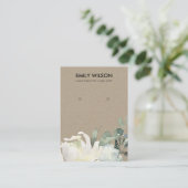 KRAFT IVORY WHITE FLORAL BUNCH EARRING DISPLAY VISITEKAARTJE (Staand voorkant)