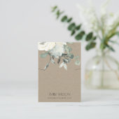 KRAFT IVORY WHITE FLORAL BUNCH KETTING DISPLAY VISITEKAARTJE (Staand voorkant)