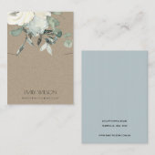 KRAFT IVORY WHITE FLORAL BUNCH KETTING DISPLAY VISITEKAARTJE (Voorkant / Achterkant)