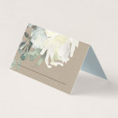 KRAFT IVORY WHITE FLORAL BUNCH WEDDING PLACE CARDS KAART (Voorkant)