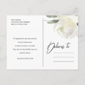 KRAFT IVORY WHITE FLORAL BUNCH WEDING NEW PLAN AANKONDIGINGSKAART (Achterkant)