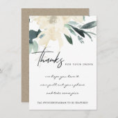 KRAFT IVORY WHITE FLORAL CORPORATE BUSINTE LOGO BEDANKKAART (Voorkant / Achterkant)