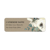 KRAFT IVORY WHITE FLORAL WATERVERF BUNCH ADRES ETIKET (Voorkant)