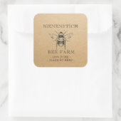 Kraft Jouw naam Editable bijenkoning Honey Sticker (Tas)