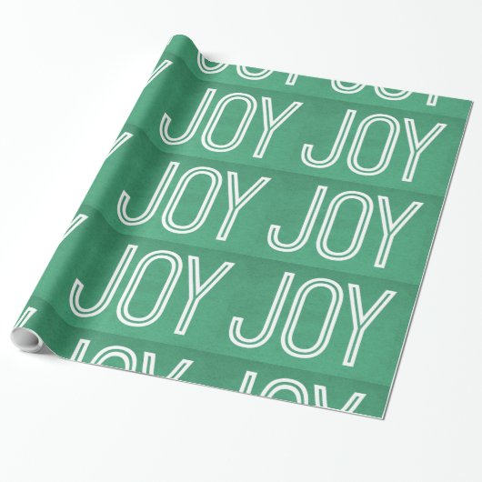 Kraft Joy Wrapping Paper, Green Cadeaupapier (Uitgerold)