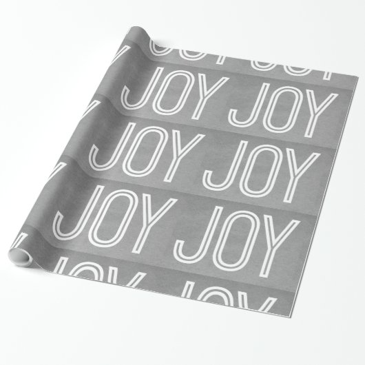 Kraft Joy Wrapping Paper, grijs Cadeaupapier (Uitgerold)