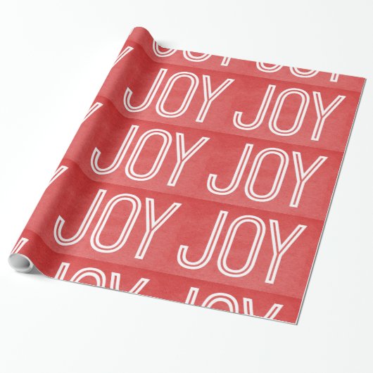 Kraft Joy Wrapping Paper, Red Cadeaupapier (Uitgerold)