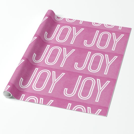 Kraft Joy Wrapping Paper, Roze Cadeaupapier (Uitgerold)