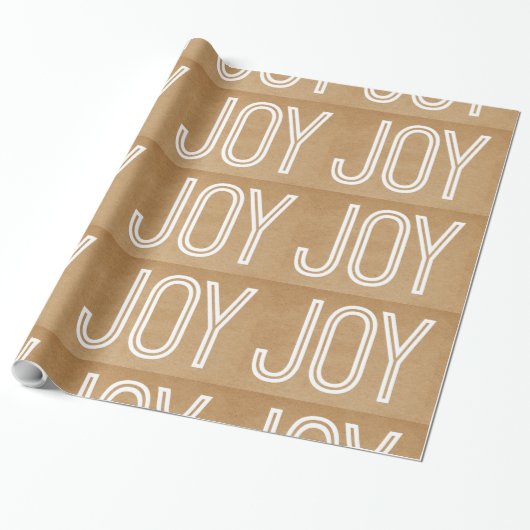 Kraft Joy Wrapping Paper, Tan Cadeaupapier (Uitgerold)