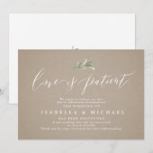 Kraft kalligrafie groen bruiloft uitstel kaart (Voorkant / Achterkant)