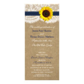 Kraft, Kant & Marine Blauwe Zonnebloem Trouwprogra Reclamekaart (Voorkant)
