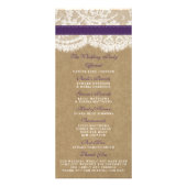 Kraft, Kant & Paarse Zonnebloem Trouwprogramma's Reclamekaart (Achterkant)