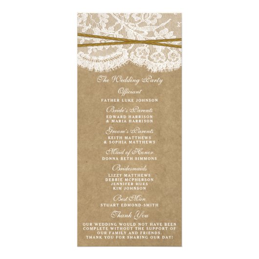 Kraft, Kant & Zonnebloem Trouwprogramma's Reclamekaart (Achterkant)