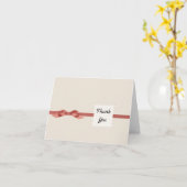 Kraft Karton Beige en Strik Bedankt Kaart (Gele Bloem)