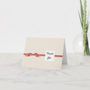 Kraft Karton Beige en Strik Bedankt Kaart
