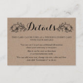 Kraft karton bloemenbruiloft informatiekaartje (Voorkant)