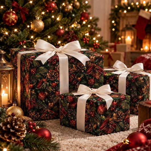Kraft Kerst Cadeaupapier Patroon