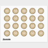 Kraft Kerstkrans Monogramzegel Ronde Sticker (Vel)